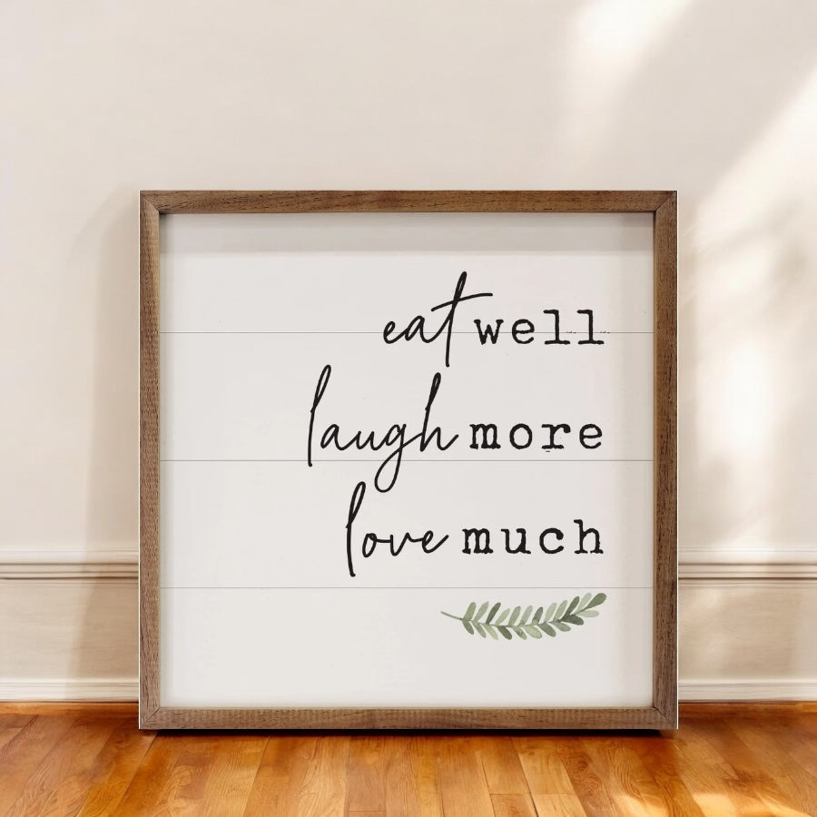 Kitchen Eat Well Laugh More Wall Art