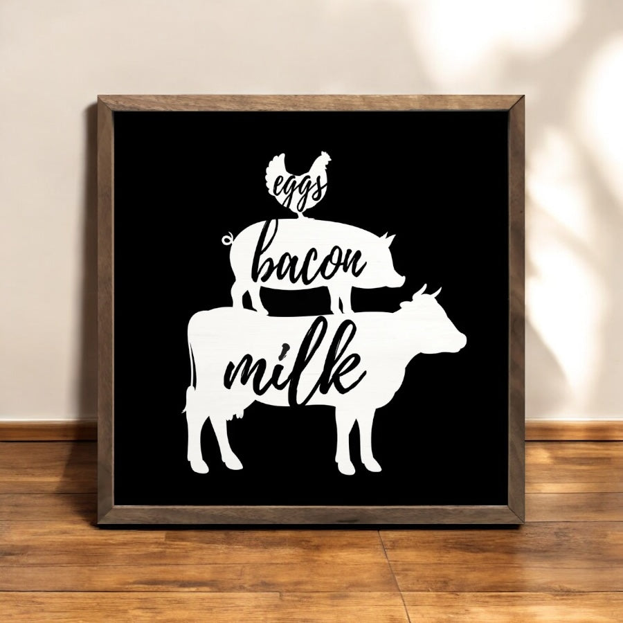 Kitchen Eggs Bacon Milk Wall Art