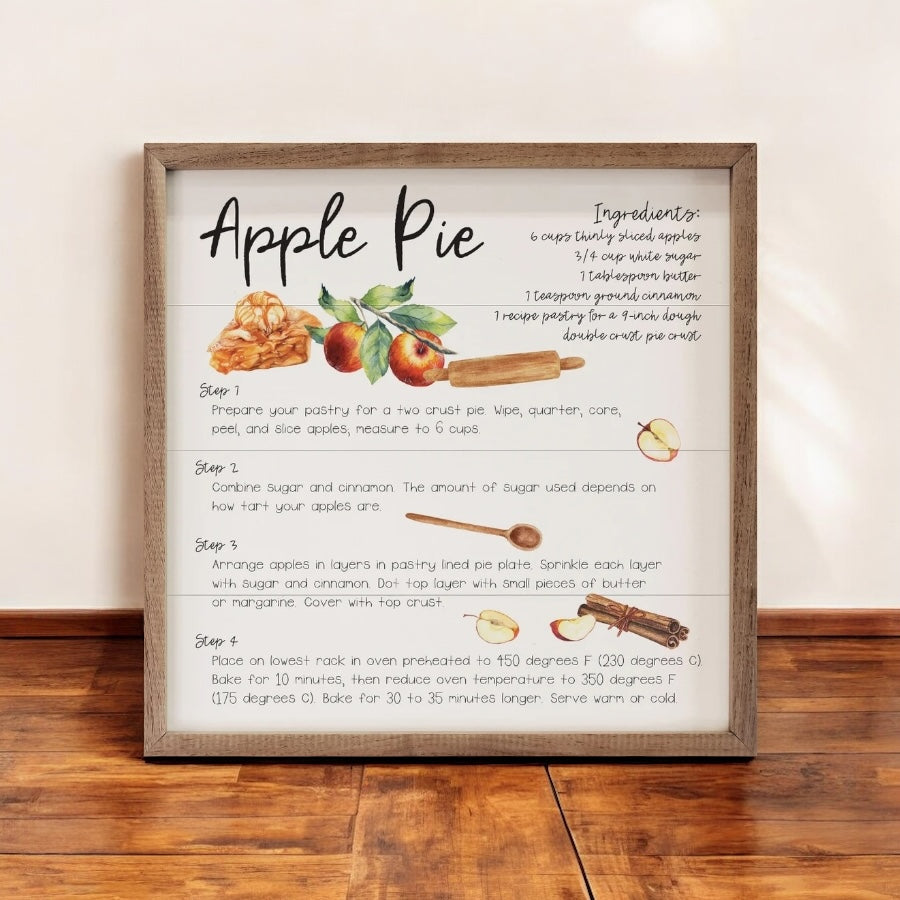 Kitchen Apple Pie Recipe Wall Art