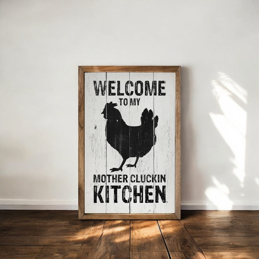 Kitchen Chicken Wall Art (White)