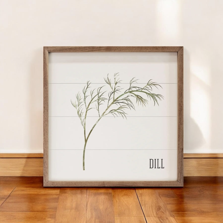 Kitchen Dill Wall Art (White)