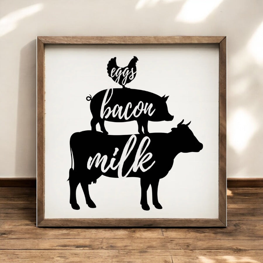 Kitchen Eggs Bacon Milk Wall Art