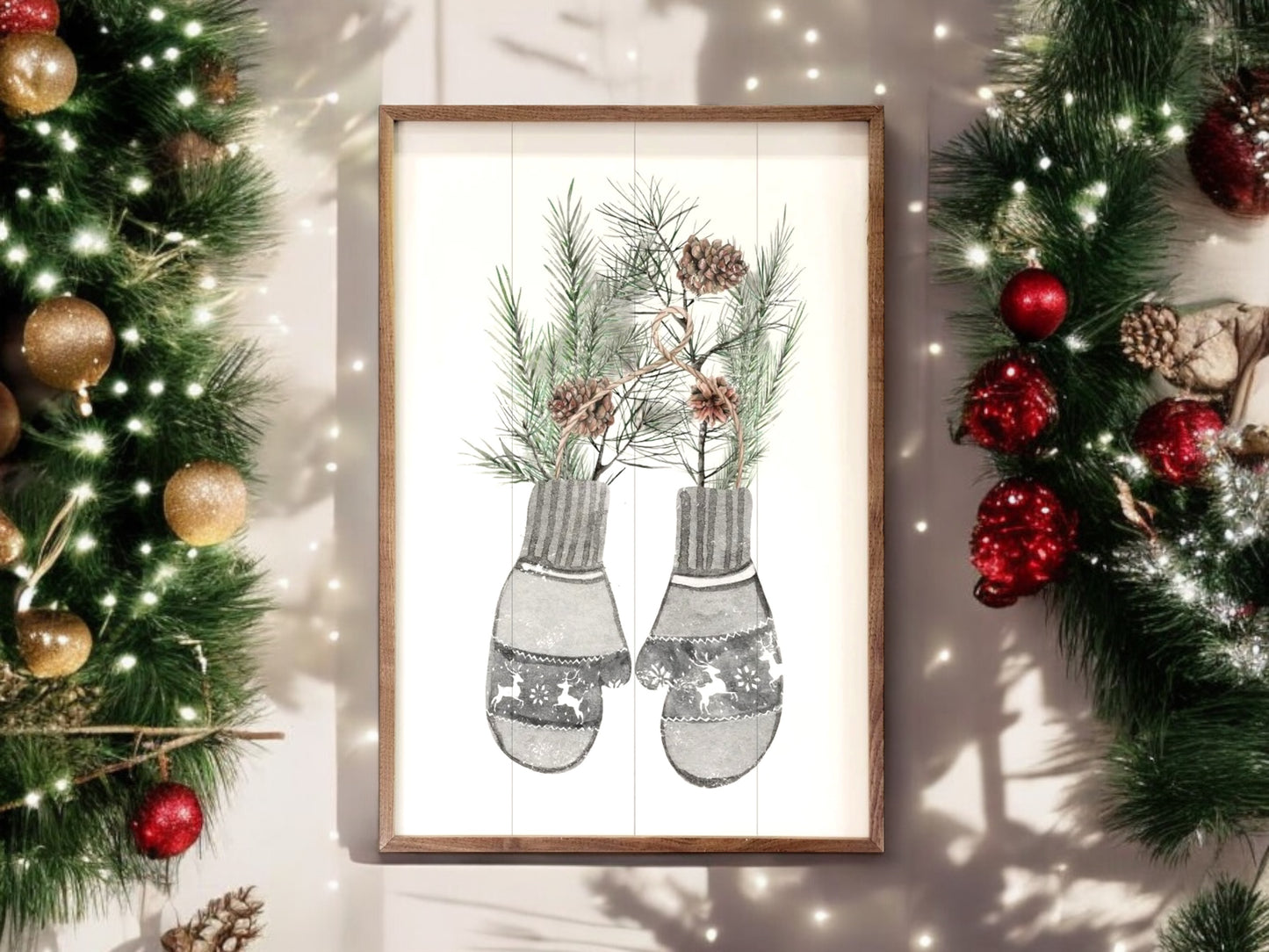 Christmas Pine In Mittens Artwork