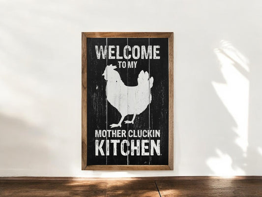 Kitchen Chicken Wall Art (Black)