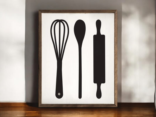 Kitchen Baking Utensils Wall Art