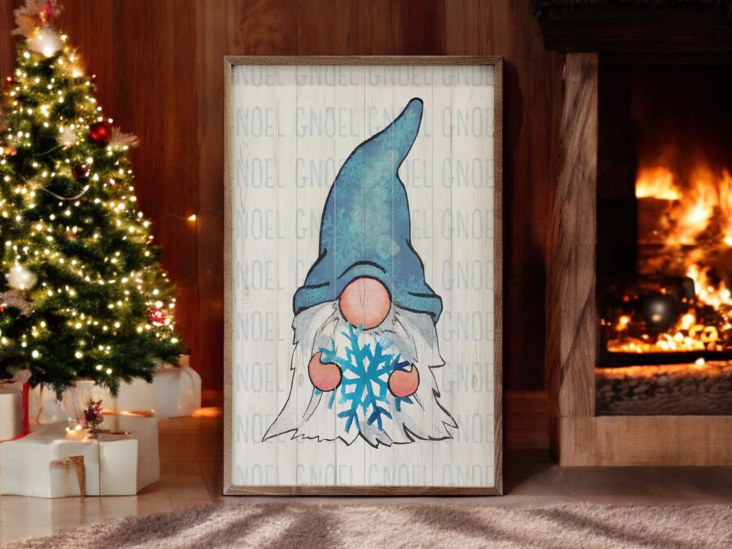 Christmas Gnome Snowflake Artwork