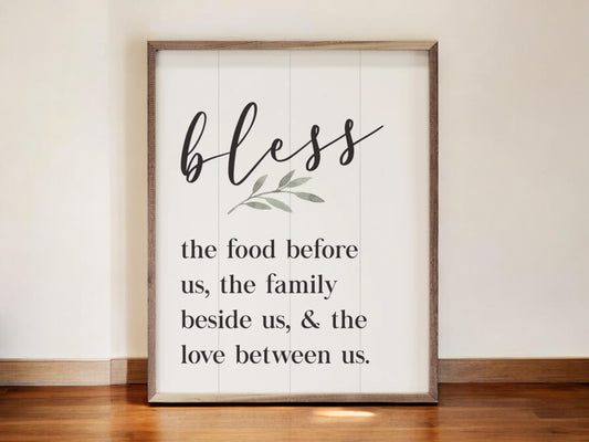 Kitchen Bless The Food Wall Art