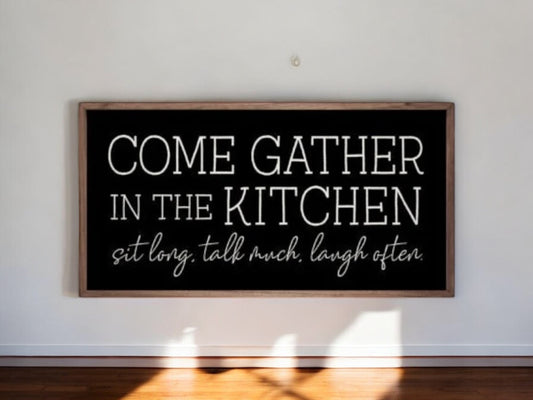 Kitchen Come Gather In This Kitchen Wall Art (Black)