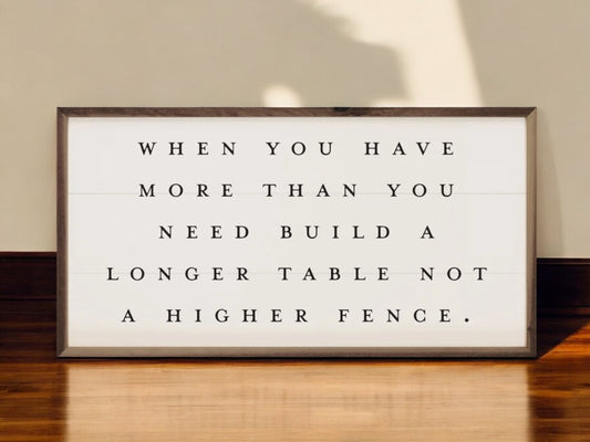 Kitchen Build A Longer Table Wall Art (White)