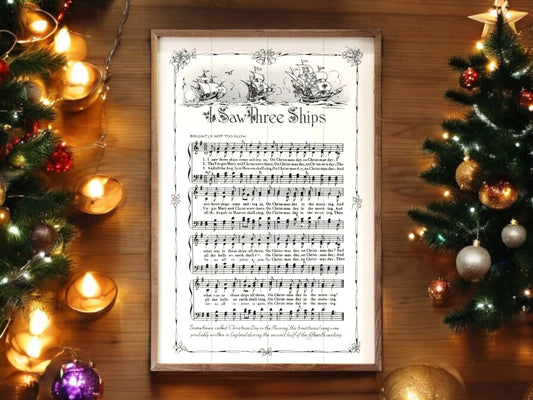 Christmas I Saw Three Ships Music Sheet Artwork