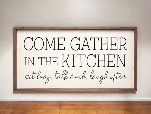 Kitchen Come Gather In This Kitchen Wall Art (White)