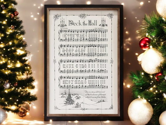 Christmas Deck The Hall Music Sheet Artwork